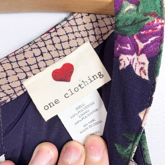 One Clothing Womens Floral Halter Dress Size Small Navy Garden Print - Picture 4 of 5